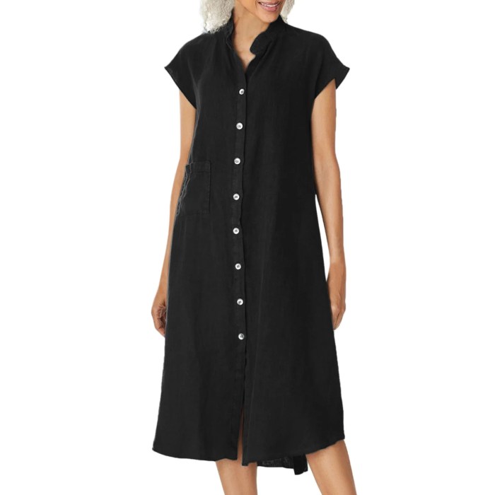 Button up shirt dress for women