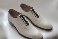 White leather dress shoes men