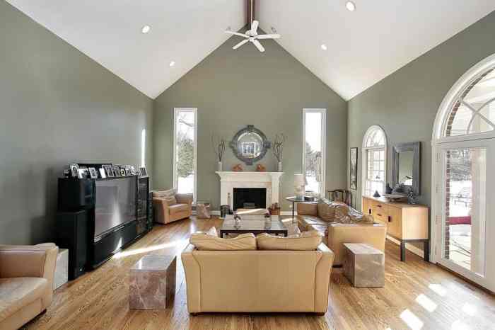 How to decorate a cathedral ceiling living room