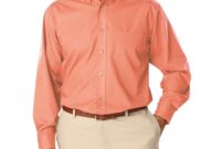 Salmon dress shirt men