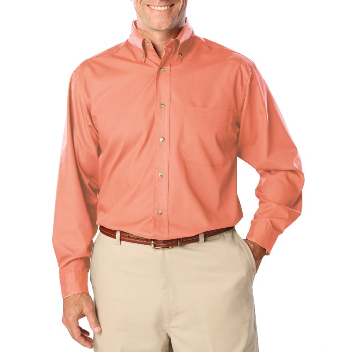 Salmon dress shirt men